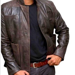 Han Solo Force Awakens Leather Jacket